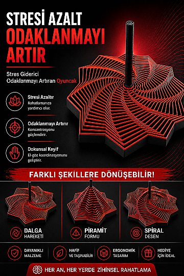 Fidget Yıldız Oyuncak, Rahatlatır, Odaklar